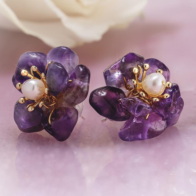 Hint of Spring Earrings (Amethyst)